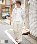 セール★2990円→2490円 パンツ メンズ リラックスパンツ ロング丈 ウエストゴム 紐 ポケット シンプル 無地 ゆったり メール便不可 24ss coca コカ