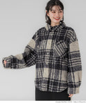 【福袋対象商品】WEB限定セール★3990円→990円 チェックボアジャケット レディース メール便不可