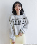 セール★1490円→990円 スウェット レディース ロゴスウェット クロップド丈 裏毛 ロゴ プリント 英字 シンプル メール便不可 24ss