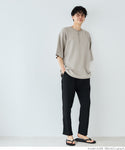 セール★1990円→990円 Tシャツ メンズ ヘビーウェイト ヘンリーネック コットン生地 前ボタン ミディアム丈 無地 半袖 薄手 ゆったり メール便不可 24ss coca コカ