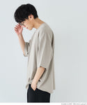 セール★1990円→990円 Tシャツ メンズ ヘビーウェイト ヘンリーネック コットン生地 前ボタン ミディアム丈 無地 半袖 薄手 ゆったり メール便不可 24ss coca コカ