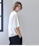 セール★1690円→990円 Tシャツ メンズ ミニ裏毛 スウェット ビックシルエット クルーネック リブ 半袖 無地 ミディアム丈 ベーシック メール便不可 24ss coca コカ