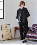 セール★1690円→990円 Tシャツ メンズ ミニ裏毛 スウェット ビックシルエット クルーネック リブ 半袖 無地 ミディアム丈 ベーシック メール便不可 24ss coca コカ
