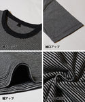 セール★1290円→550円 Tシャツ メンズ カットソー ボーダー オーバーサイズ クルーネック リブ 半袖 コットン ミディアム丈 カジュアル メール便不可 24ss