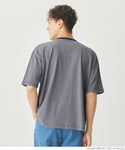 セール★1290円→550円 Tシャツ メンズ カットソー ボーダー オーバーサイズ クルーネック リブ 半袖 コットン ミディアム丈 カジュアル メール便不可 24ss