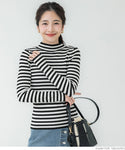 【福袋対象商品】セール★1490円→990円 アンゴラタッチ ワイドリブ ボトルネックトップス レディース メール便不可