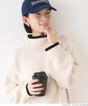 セール★2690円→1990円配色ハイネックニットトップス レディース メール便不可