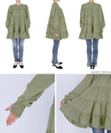 WEB限定セール★3690円→2690円ラッシュガード レディース チュニック 水陸両用 UVカット 日焼け防止 ティアード 指穴付き 袖口ゴム  速乾 メール便不可