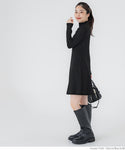 セール★3490円→2490円 リブニットミニワンピース レディース メール便不可