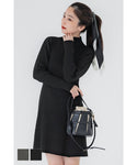 セール★3490円→2490円 リブニットミニワンピース レディース メール便不可