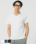 セール★990円→550円 Tシャツ メンズ コットン Vネック レギュラーフィット ミディアム丈 無地 シンプル ベーシック 半袖 綿100 メール便可 23ss coca コカ